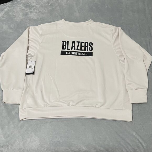 Portland Trail Blazers Sweatshirt Men 2XL XXL Tall Beige Nike Dri-FIT Fleece NBA - Picture 4 of 12